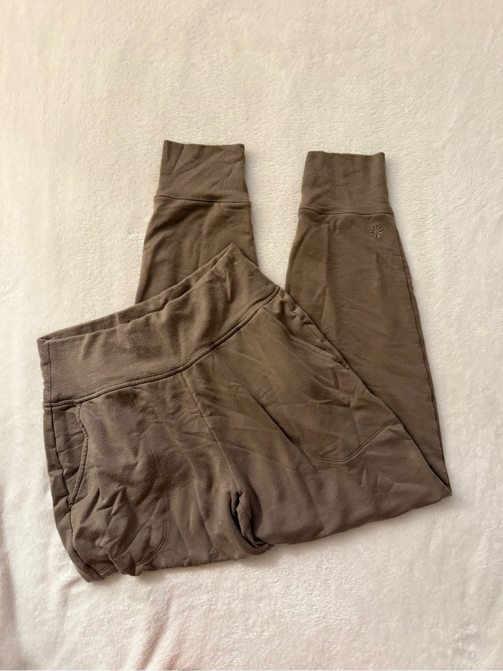 Light Brown High-Waist Jogger Pants